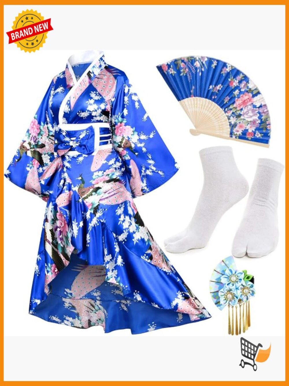 Japanese Kimono Robe Yukata Sweet Tuxedo Ruffle Dress Satin Bathrobe Sleepwear